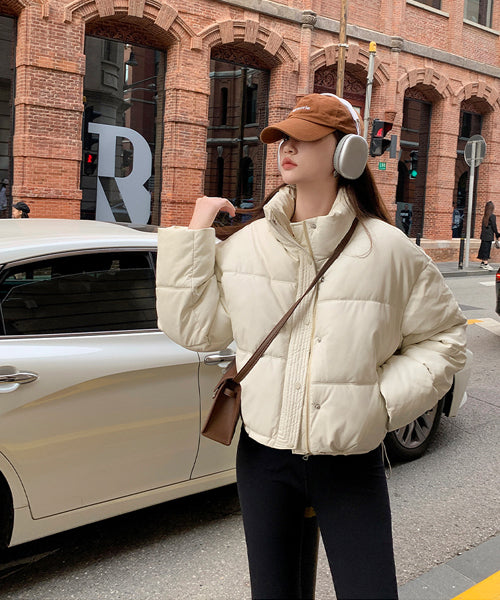 フェイクレザーショートダウンジャケット / 15338