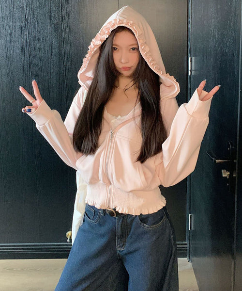 フリルジップパーカー / 15559