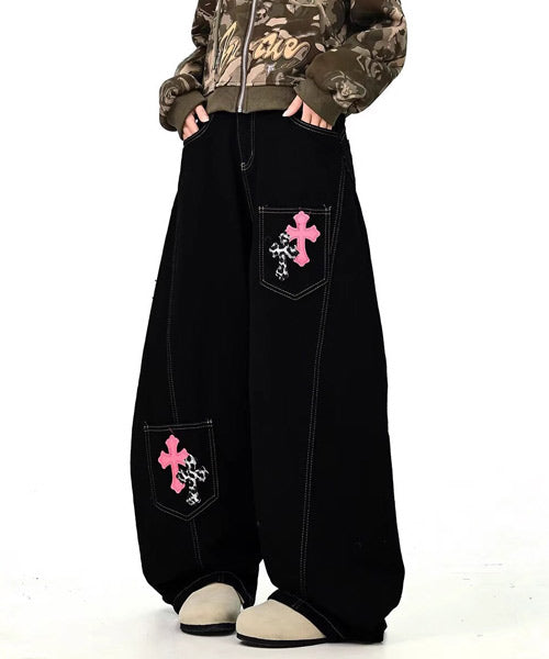 クロスパッチカーブデニムパンツ / 15668