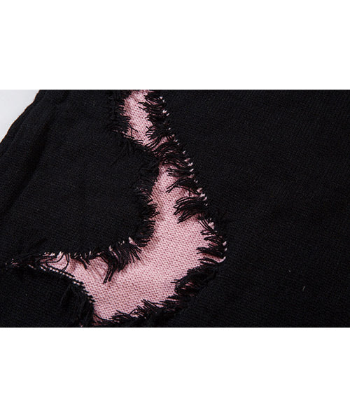 ダメージ加工ロゴニット / 15402