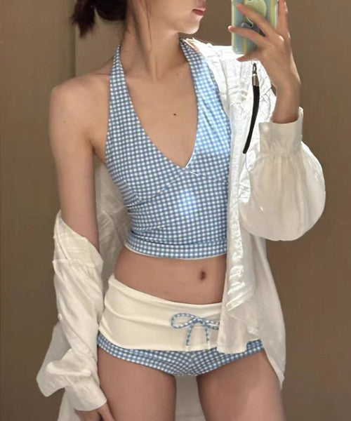 ギンガムチェック タンキニ水着 2点セット / 15713