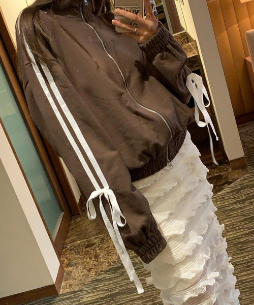 サイドリボンジップアップスウェット / 15455