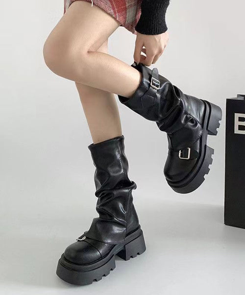 厚底カバーミドルブーツ / 15284