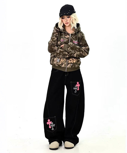 クロスパッチカーブデニムパンツ / 15668