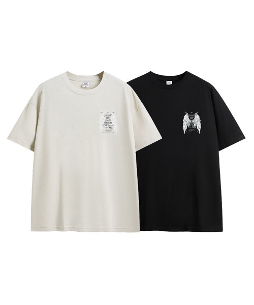 発光フェザーロゴプリントTシャツ