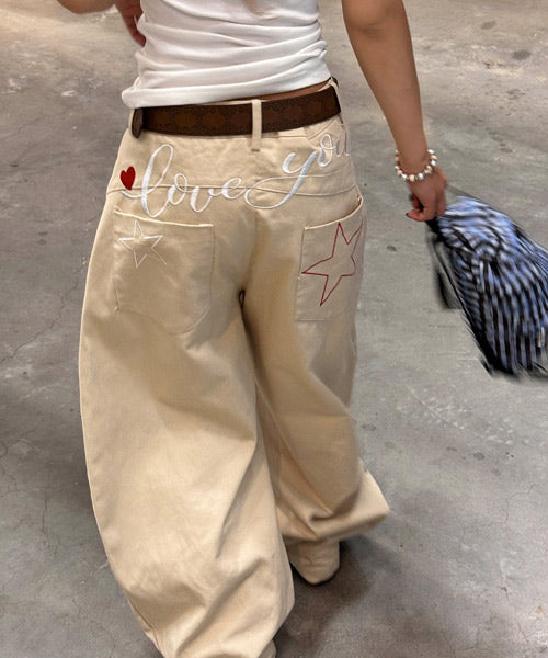 バック刺繍ロゴパンツ / 15449