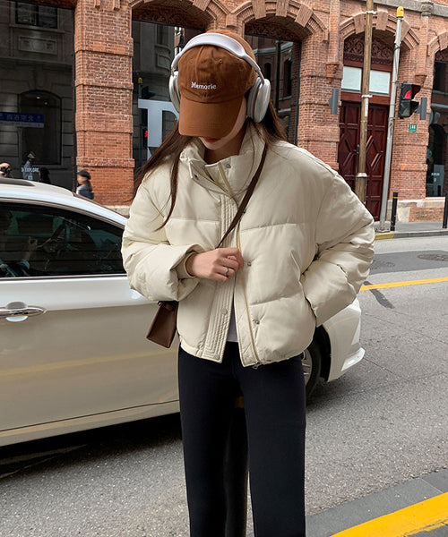 フェイクレザーショートダウンジャケット / 15338