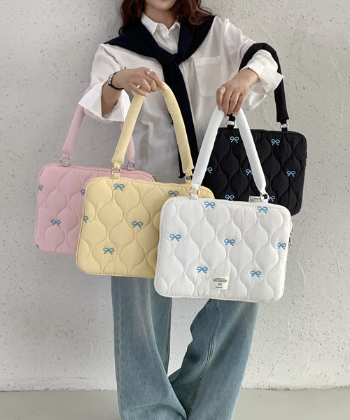 リボン刺繍PCバッグ タブレットケース / 15835