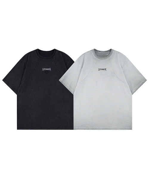 クロス刺繍ロゴユーズド加工Tシャツ / 15809