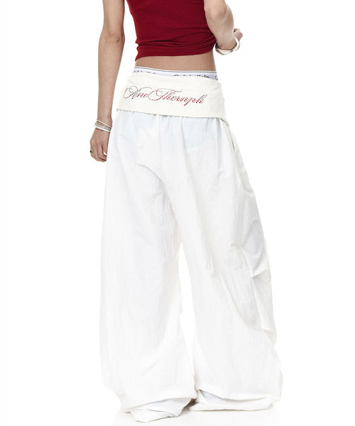 ラインストーンロゴワイドパンツ / 15719