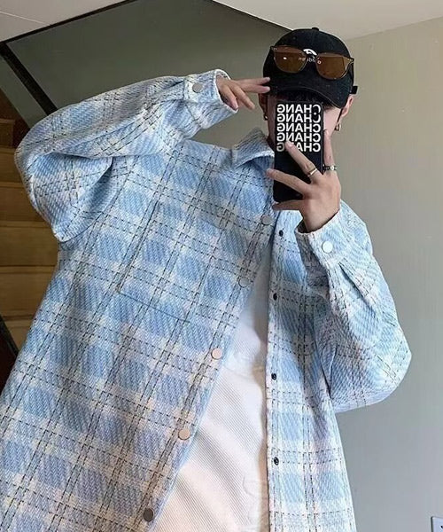 チェック柄ツイードライクシャツジャケット / 15502