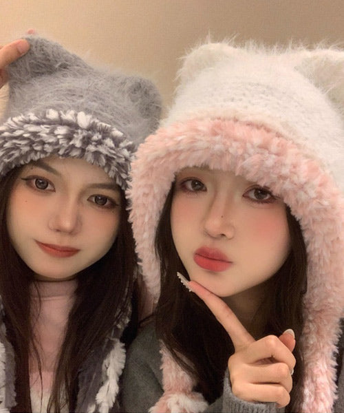 猫耳シャギーニット帽 / 15445