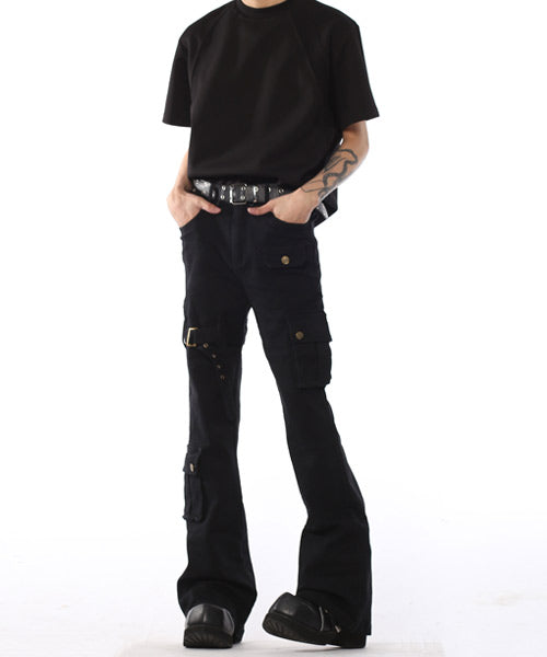 ベルトデザインフレアカーゴパンツ / 15553