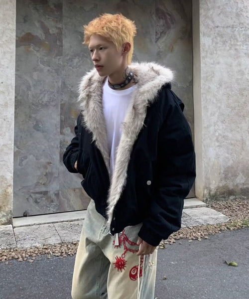 ファーフード付き中綿ブルゾン / 15475