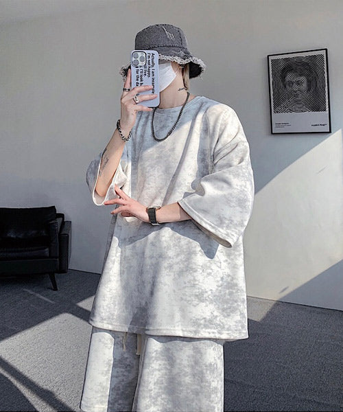 タイダイ柄半袖Tシャツ＆ショートパンツ セットアップ / 15709