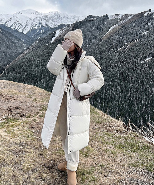 フード付きロングダウンジャケット / 15520