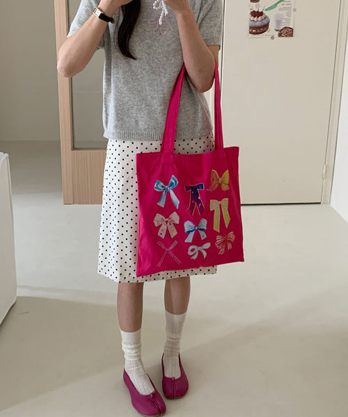リボンプリントトートバッグ / 15748