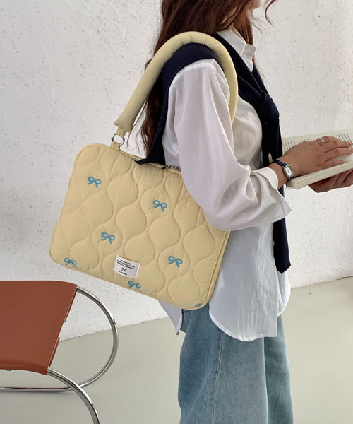 リボン刺繍PCバッグ タブレットケース / 15835