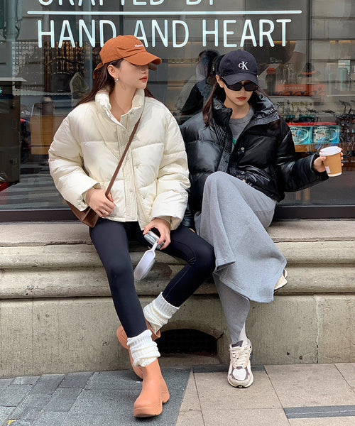 フェイクレザーショートダウンジャケット / 15338