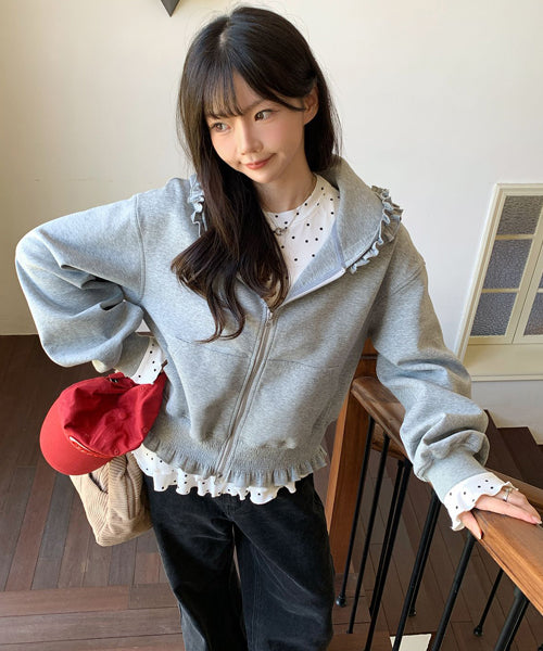 フリルジップパーカー / 15559