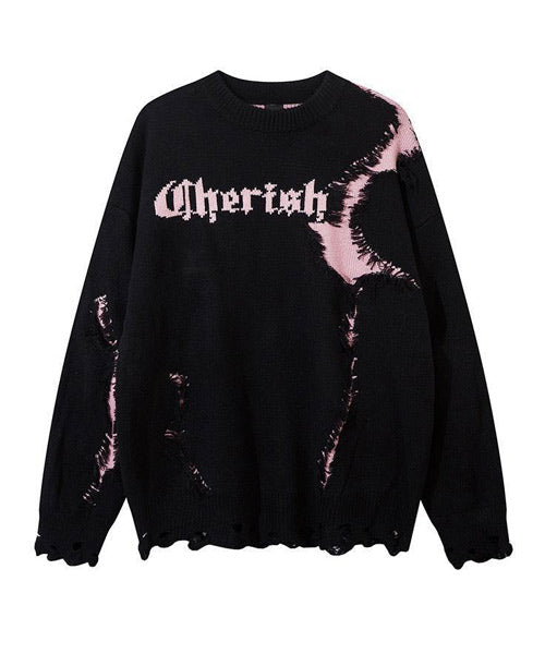 ダメージ加工ロゴニット / 15402