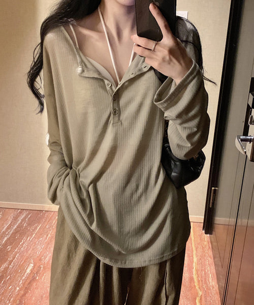 オーバーサイズヘンリーネックロンT / 16255