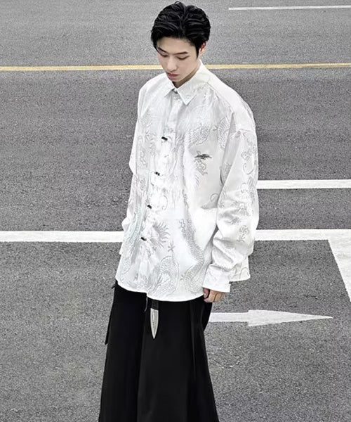 メタルバックル和柄シャツ / 16298