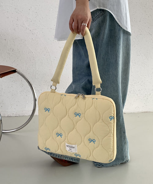 リボン刺繍PCバッグ タブレットケース / 15835