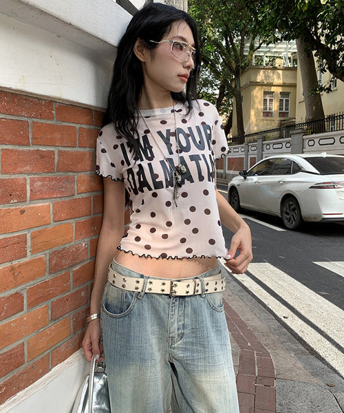 ドット柄シアーTシャツ / 16129