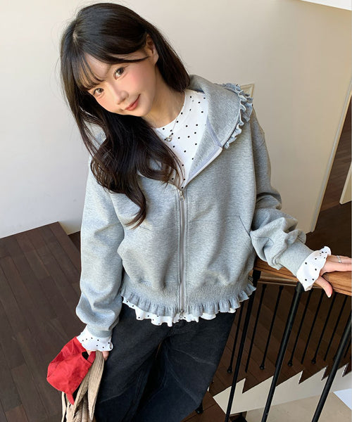 フリルジップパーカー / 15559
