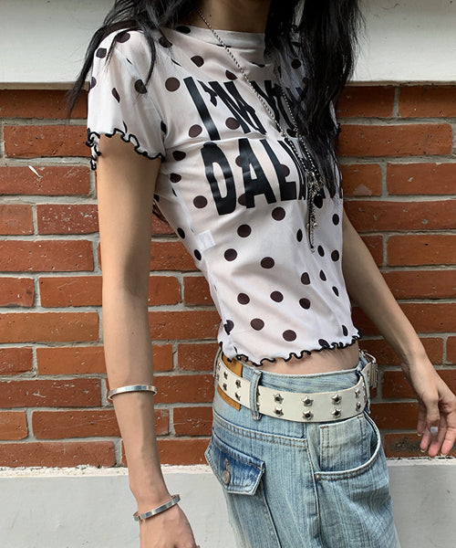 ドット柄シアーTシャツ / 16129