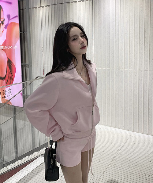 ジップアップスウェット＆ショートパンツ セットアップ / 15589