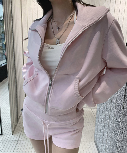 ジップアップスウェット＆ショートパンツ セットアップ / 15589