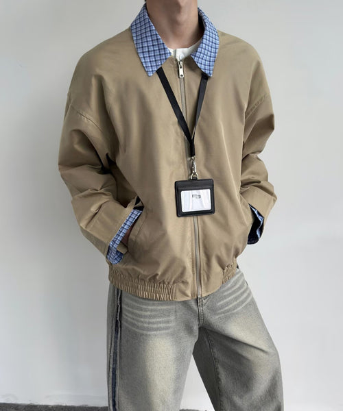 チェック柄切替ブルゾン / 15504