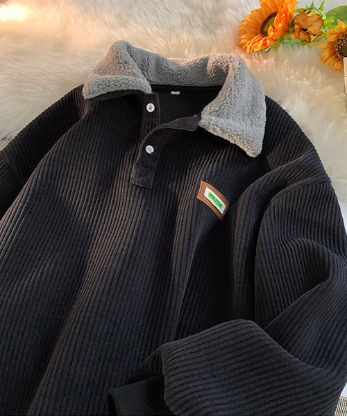 襟ボアコーデュロイスウェット / 15448
