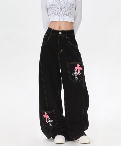 クロスパッチカーブデニムパンツ / 15668