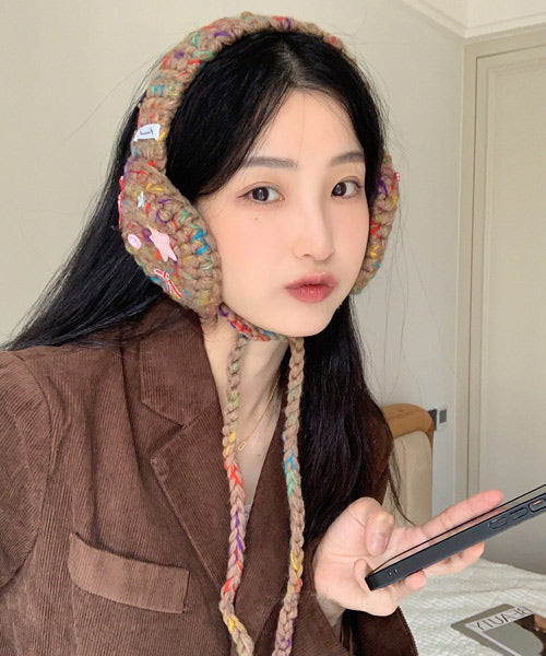 カラフル手編み風イヤーマフラー / 15418