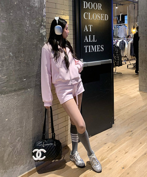 ジップアップスウェット＆ショートパンツ セットアップ / 15589