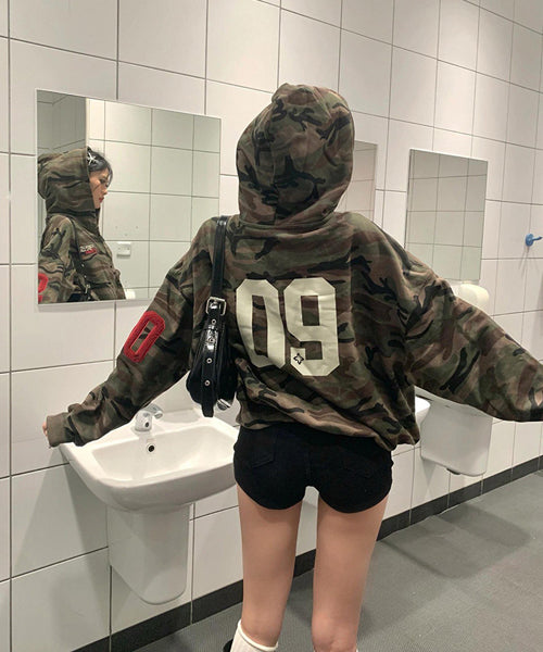 カモフラージュ柄スウェットジップパーカー / 15567