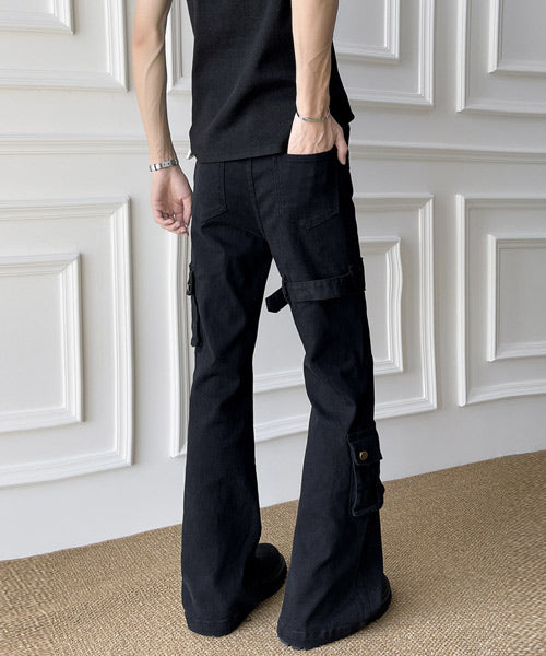 ベルトデザインフレアカーゴパンツ / 15553