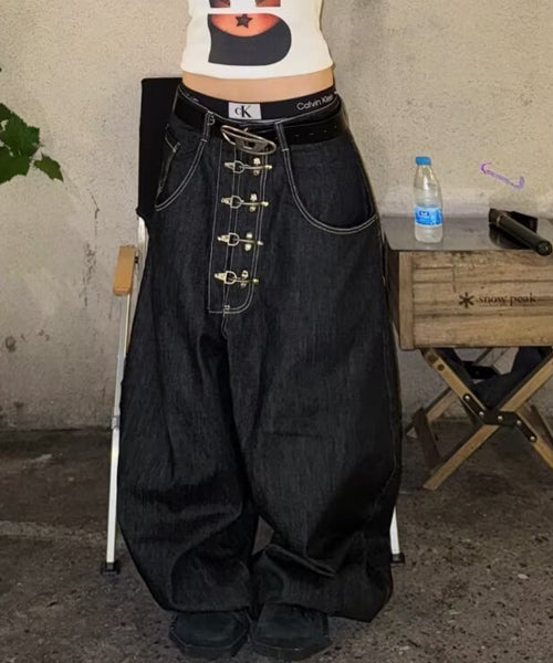 メタルバックルワイドデニムパンツ / 15584