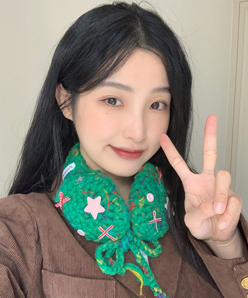 カラフル手編み風イヤーマフラー / 15418