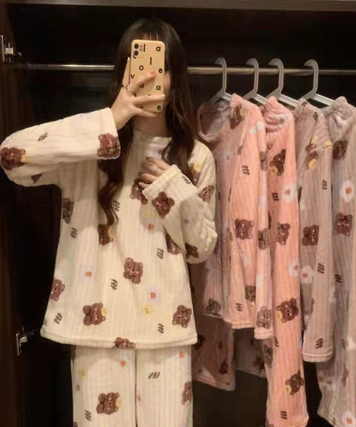 熊柄フリースパジャマ ルームウェア / 15422