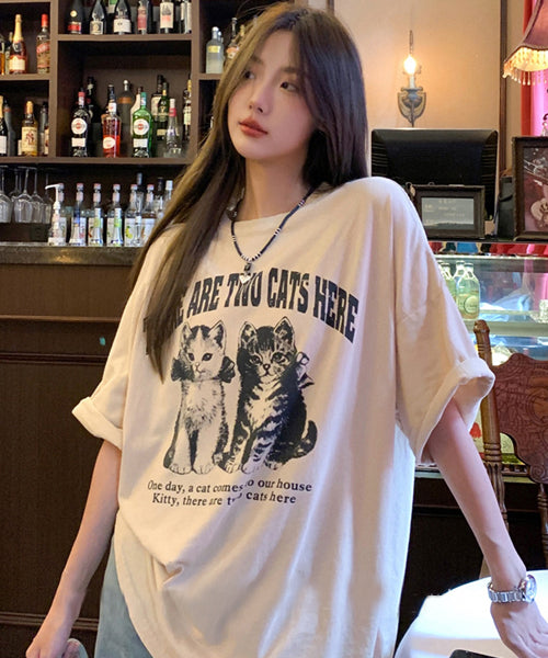 CATプリントTシャツ / 16045
