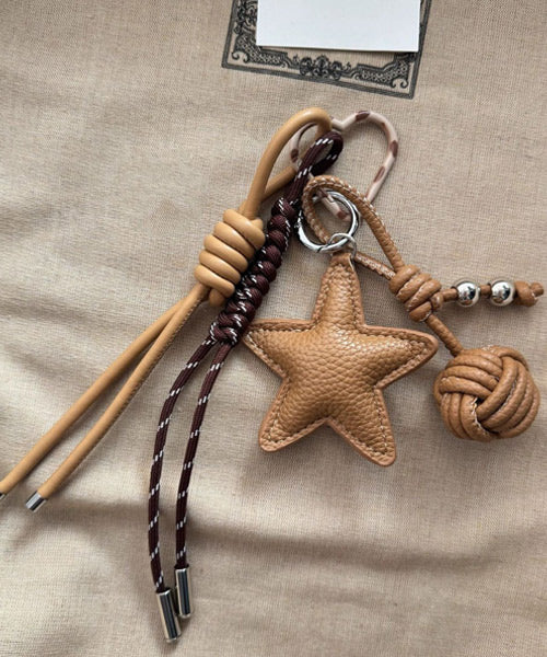 カラビナ付きフェイクレザースターチャーム / 15308