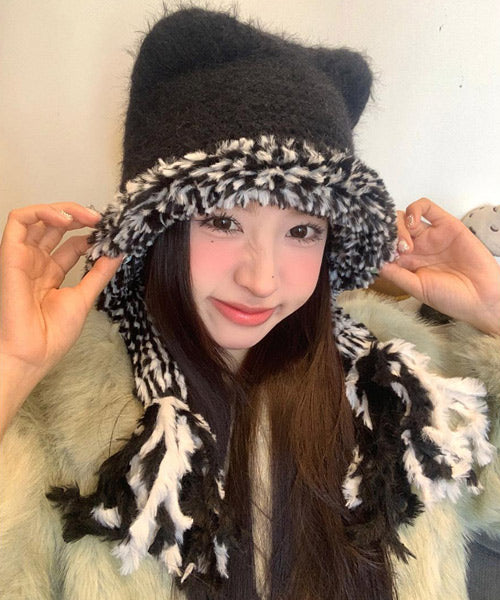 猫耳シャギーニット帽 / 15445