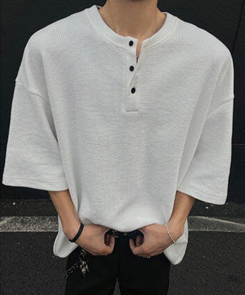 オーバーサイズヘンリーネックTシャツ / 15708