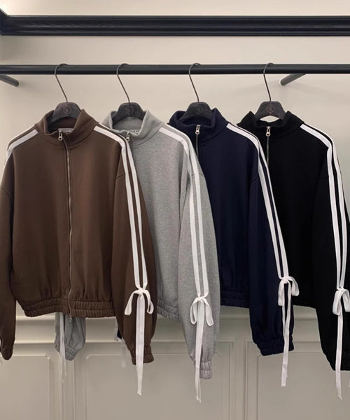 サイドリボンジップアップスウェット / 15455