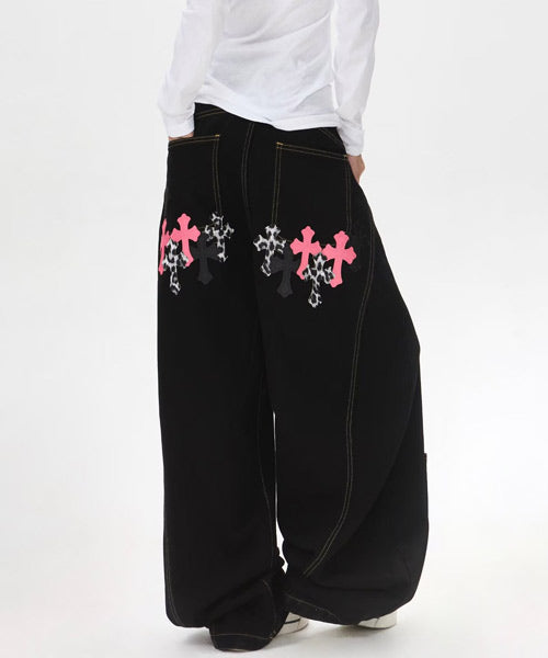 クロスパッチカーブデニムパンツ / 15668