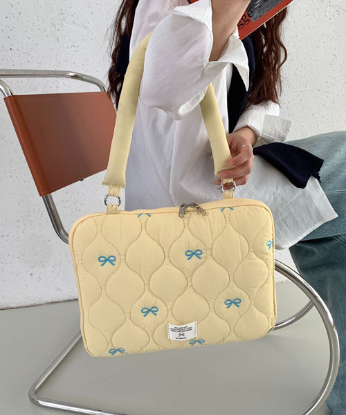 リボン刺繍PCバッグ タブレットケース / 15835